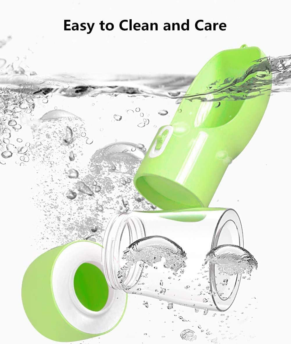 Outdoor Dog Water Bottle Dispenser - Leak Proof Water Bottle for Dogs on the Go with Food Container Multifunctional Travel Dog Water Bottle(Green)