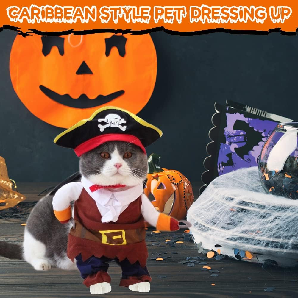  Cat Pirate Costumes - Small to Medium Dogs Cats Kitty - Halloween, Christmas Party 