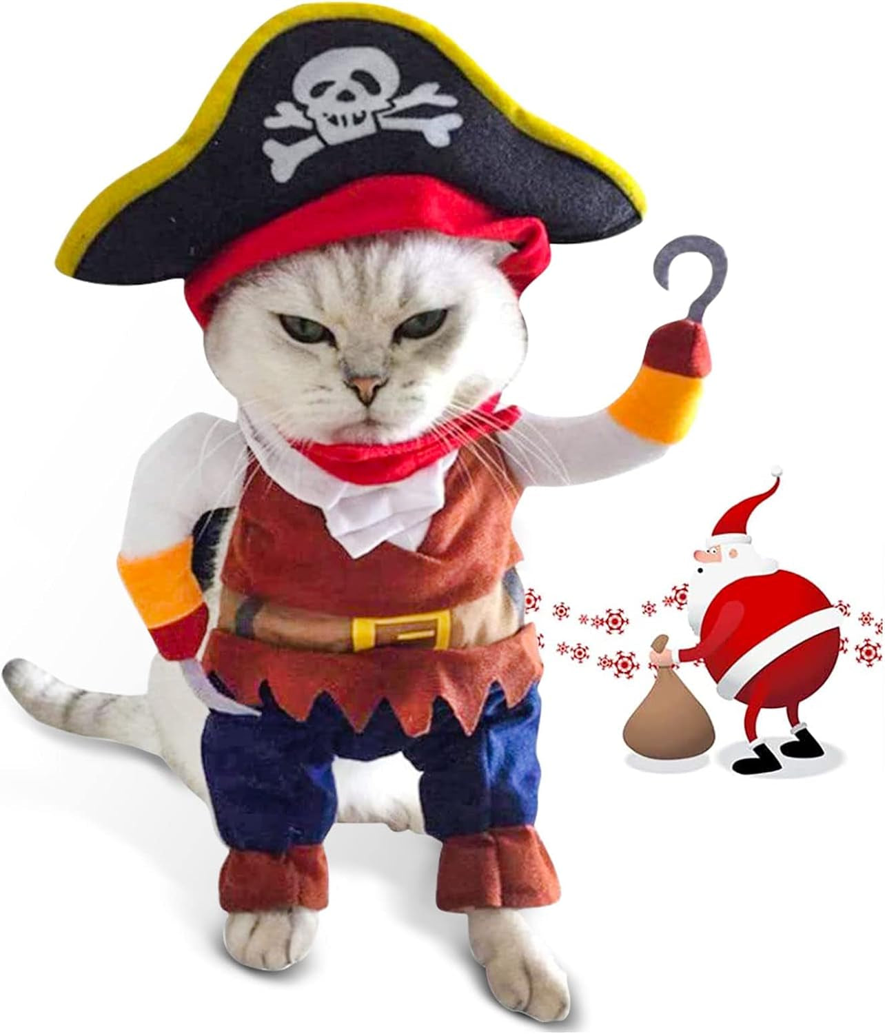  Cat Pirate Costumes - Small to Medium Dogs Cats Kitty - Halloween, Christmas Party 